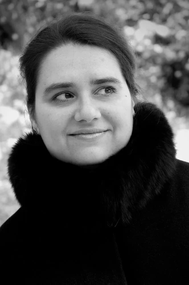 Zwart-witportret van Evelina Vorontsova